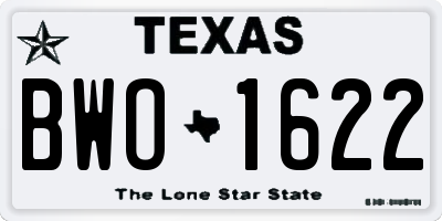 TX license plate BWO1622