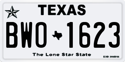 TX license plate BWO1623
