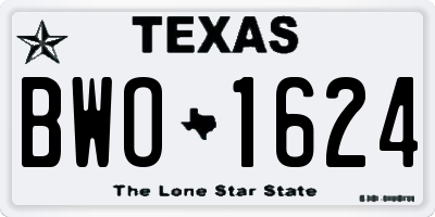 TX license plate BWO1624