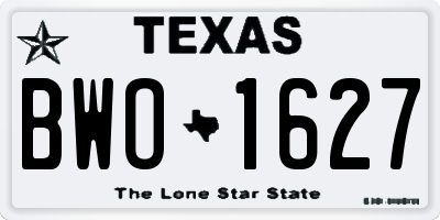 TX license plate BWO1627