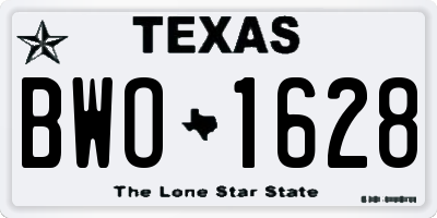 TX license plate BWO1628