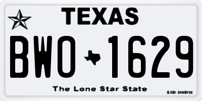 TX license plate BWO1629