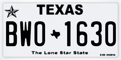 TX license plate BWO1630