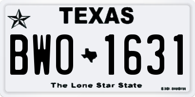 TX license plate BWO1631