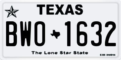 TX license plate BWO1632