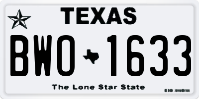 TX license plate BWO1633