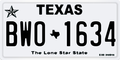 TX license plate BWO1634