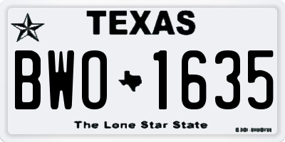 TX license plate BWO1635