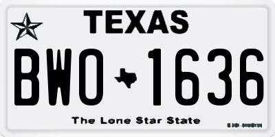 TX license plate BWO1636