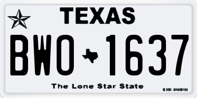 TX license plate BWO1637