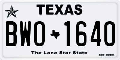 TX license plate BWO1640