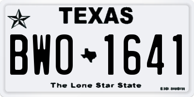 TX license plate BWO1641