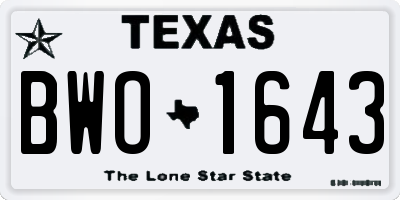 TX license plate BWO1643