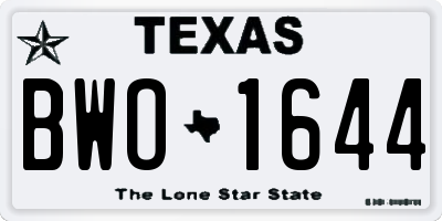 TX license plate BWO1644