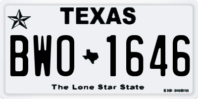 TX license plate BWO1646