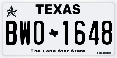 TX license plate BWO1648
