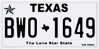 TX license plate BWO1649