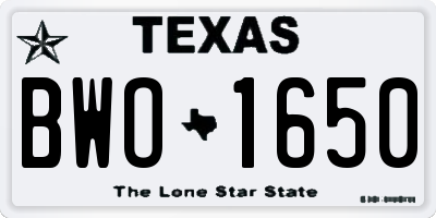TX license plate BWO1650