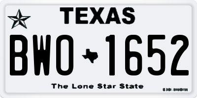 TX license plate BWO1652