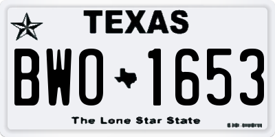 TX license plate BWO1653