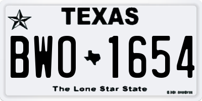 TX license plate BWO1654