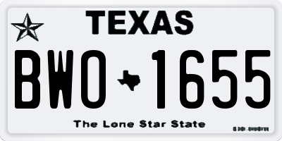 TX license plate BWO1655