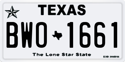 TX license plate BWO1661