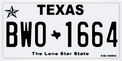 TX license plate BWO1664