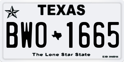 TX license plate BWO1665