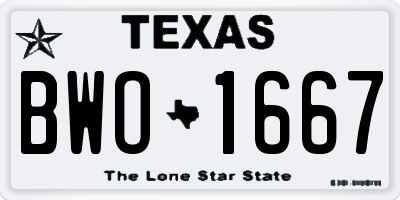 TX license plate BWO1667