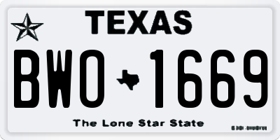 TX license plate BWO1669
