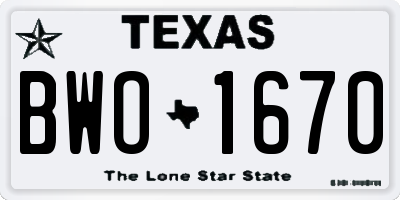 TX license plate BWO1670