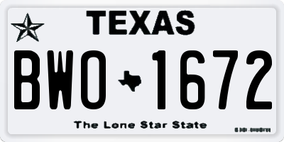 TX license plate BWO1672