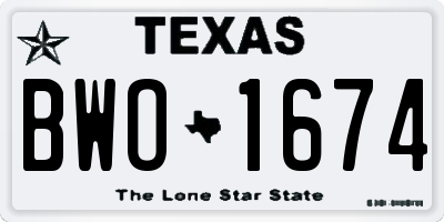 TX license plate BWO1674