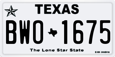 TX license plate BWO1675