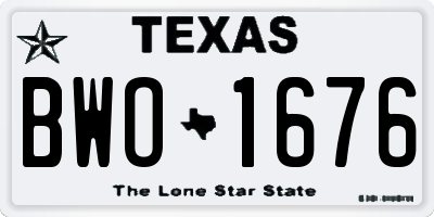 TX license plate BWO1676