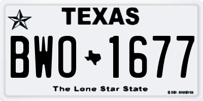 TX license plate BWO1677