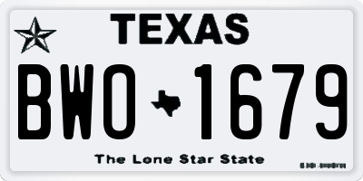 TX license plate BWO1679