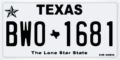 TX license plate BWO1681
