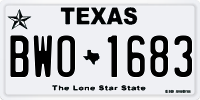TX license plate BWO1683