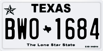 TX license plate BWO1684