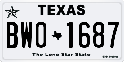 TX license plate BWO1687