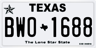 TX license plate BWO1688