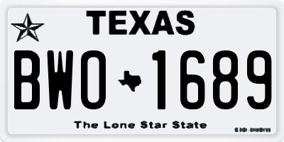 TX license plate BWO1689