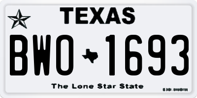 TX license plate BWO1693