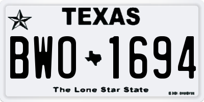 TX license plate BWO1694