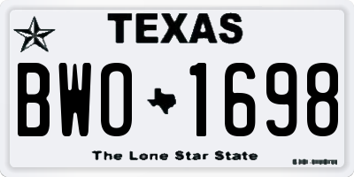 TX license plate BWO1698