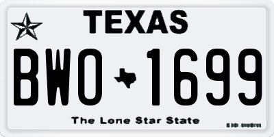 TX license plate BWO1699