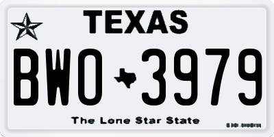 TX license plate BWO3979