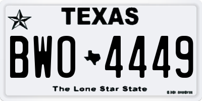 TX license plate BWO4449
